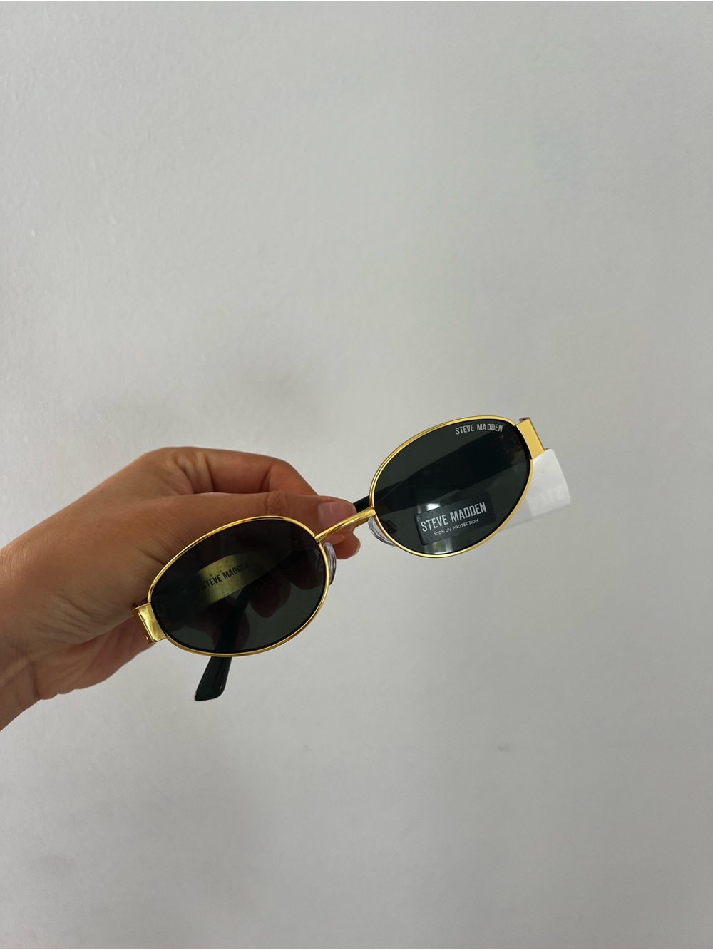 Steve Madden Gold Frame Sunglasses with Black Lenses